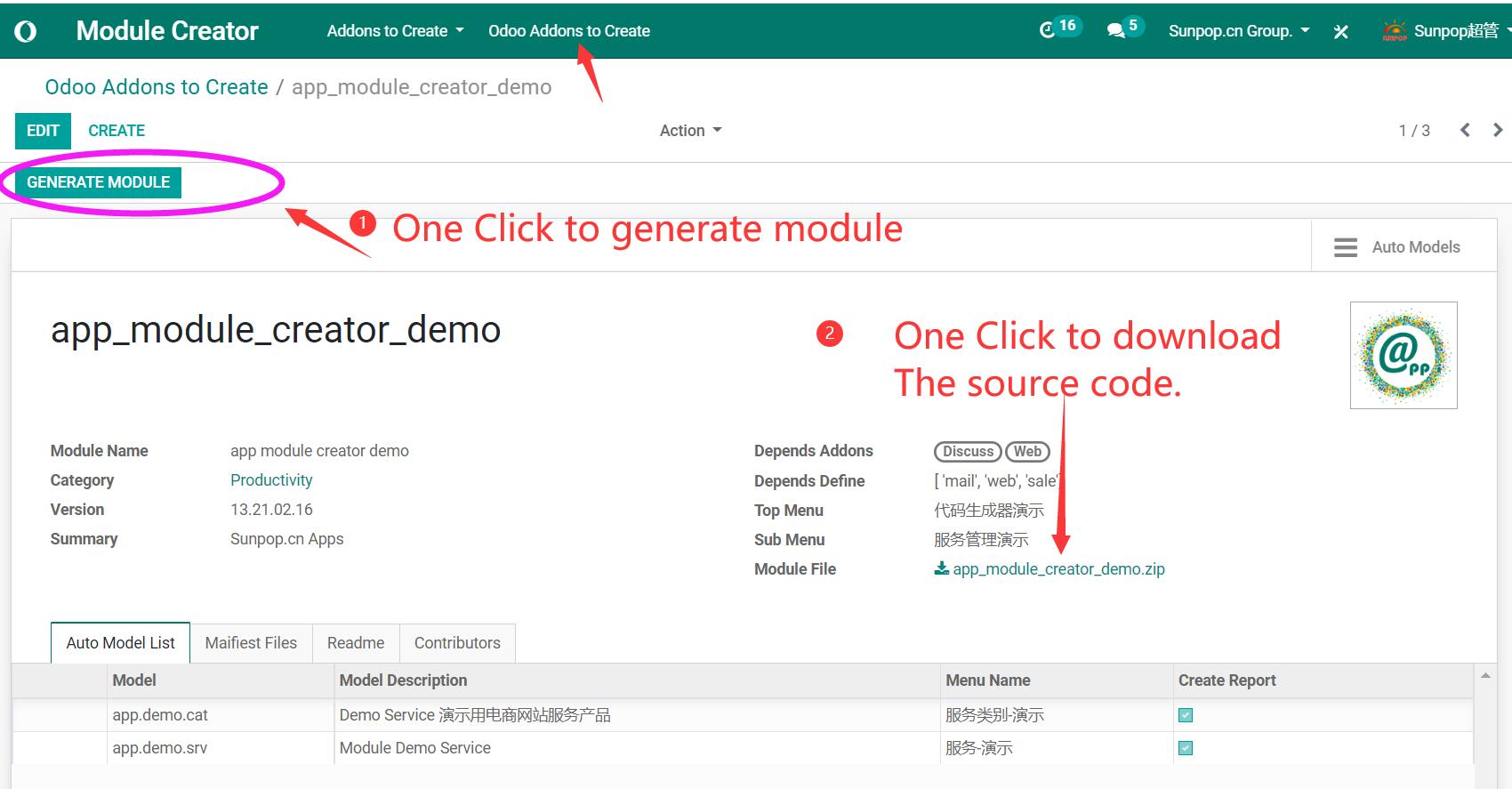 Auto coding Agile. odoo Module auto creator. Excel to odoo app