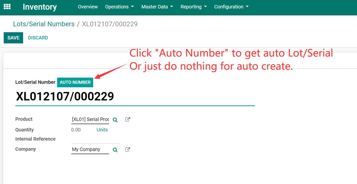 Product Auto Serial, Auto Lot with Customize, stock auto lot