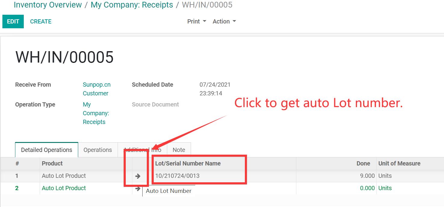 Product Auto Serial, Auto Lot with Customize, stock auto lot