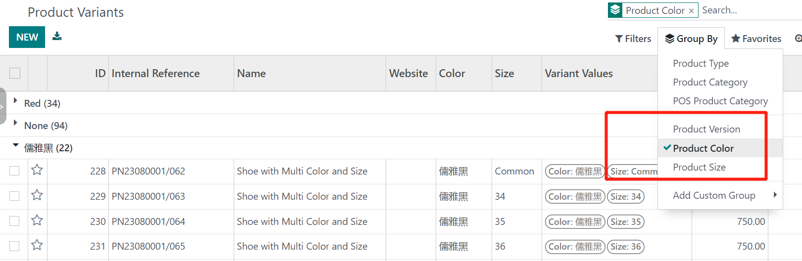 Category Variant. Each category have own attributes.Color manager. Size manager. version manager.