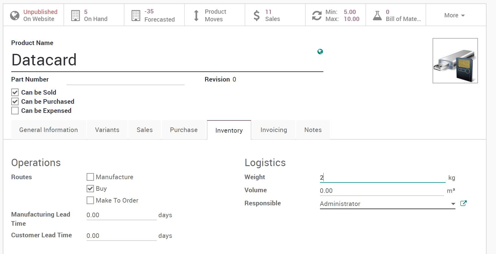 Weight in MRP Order and Report