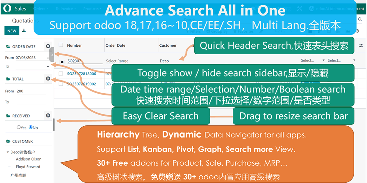 odoo Advance Search Superbar Pro. Quick search any data for any Apps.