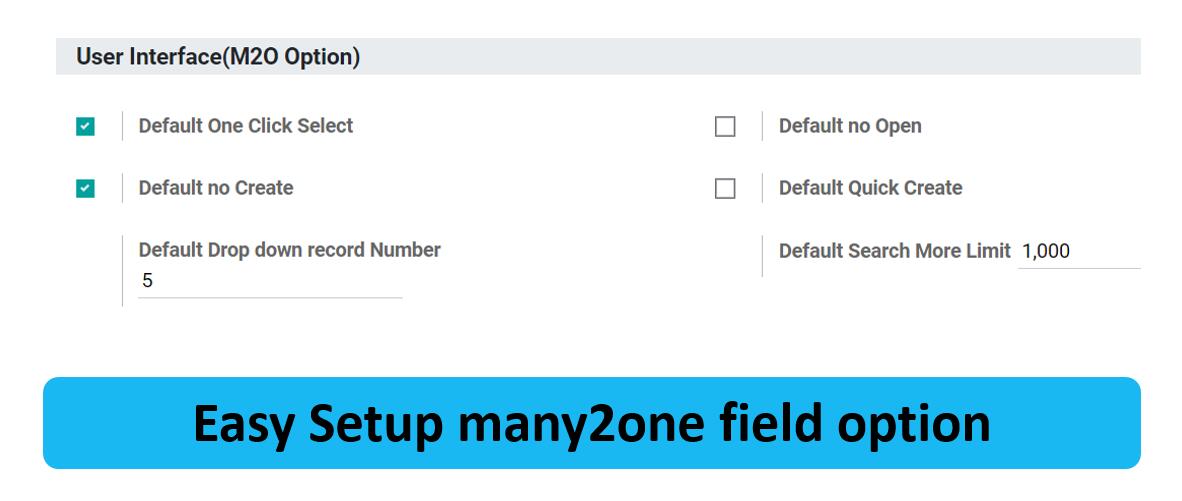 Easy many2one. 1 click select record in many2one m2o field. Easy config m2o