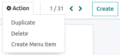 Create Menu Item button.