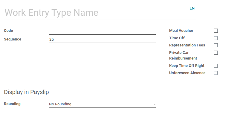 New work entry type form.