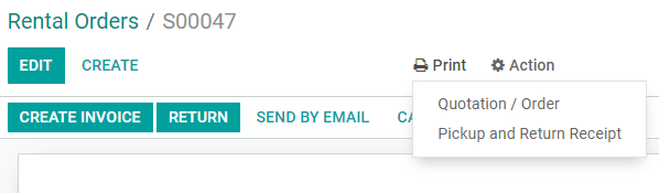 Printing a Pickup and Return receipt in Odoo Rental