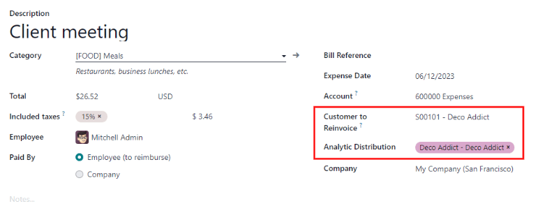 Ensure the customer to be invoiced is called out on the expense.