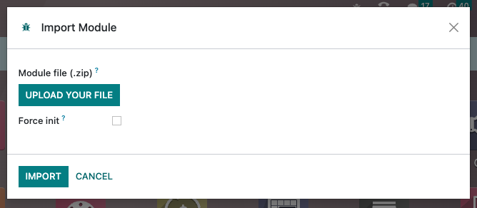 Import a module on Odoo Online