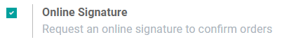How to enable online signature in Odoo Sales settings.