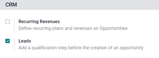 客户关系管理配置页面的潜在客户设置。