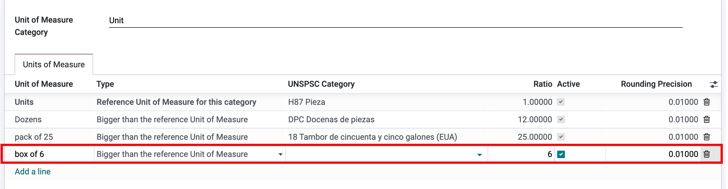 将产品从一种单位转换为另一种单位，只要它们属于同一类别