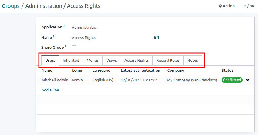 组表单中的选项卡，用来修改组别设置。