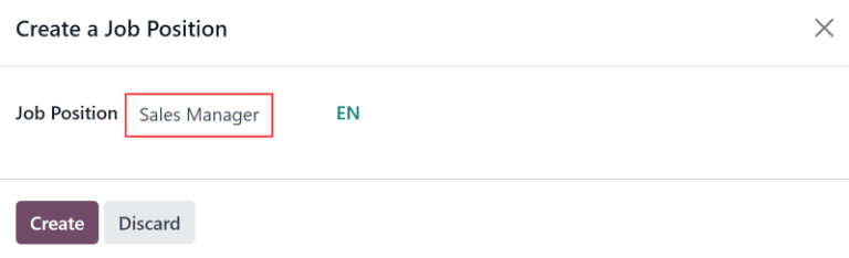 创建一个新的工作岗位。