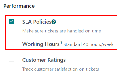 View of a team page in Helpdesk focusing on the SLA Policies setting