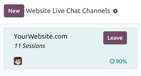 View of a channel form and the option to join a channel for Odoo Live Chat.