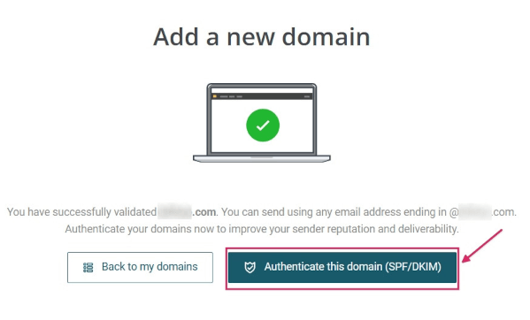 使用 Mailjet 中的 SPF/DKIM 记录验证域名。