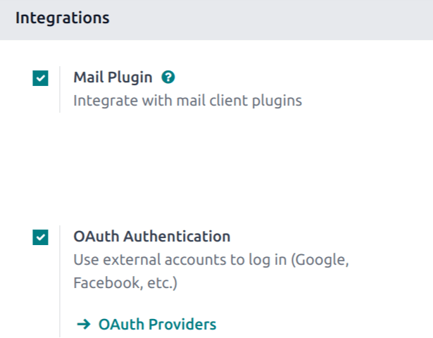 在设置应用中启用 OAuth 设置。