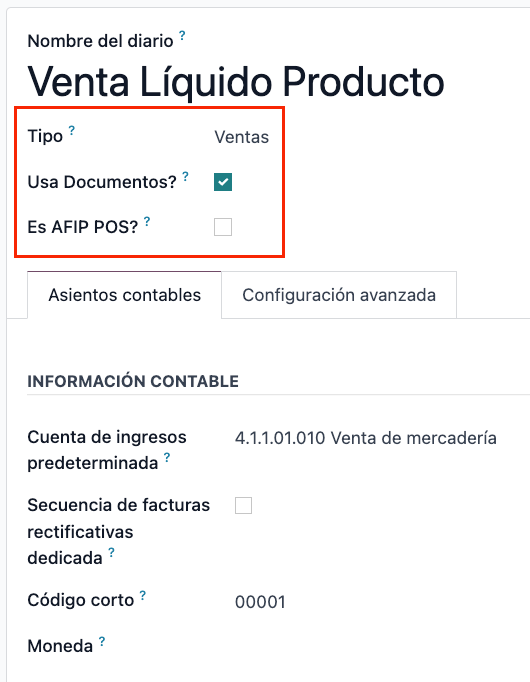 l10n_ar 销售日记账配置。