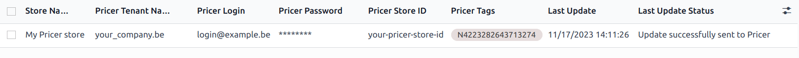 配置 Pricer 商店