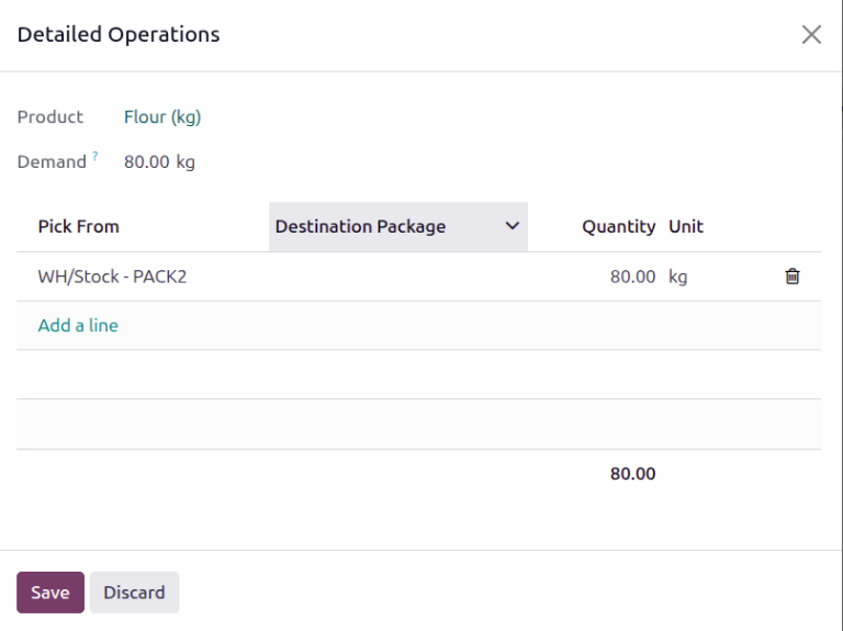 Show which package was picked in the *Pick From* field.