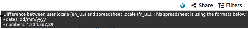 Warning about difference between user and spreadsheet locale