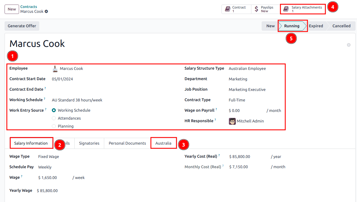 Recommended steps to create an employment contract.