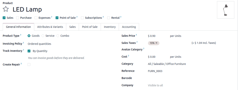 Designate a product as a good or service.