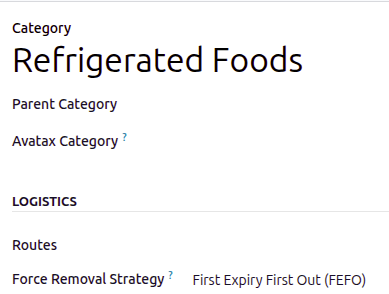 Set First Expiry First Out as the product category removal strategy.