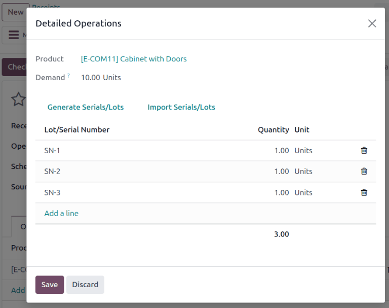 Add a line on the Detailed Operations pop-up.