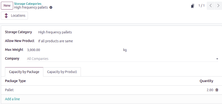 Create a storage category.