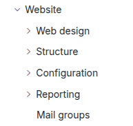Website section of the documentation