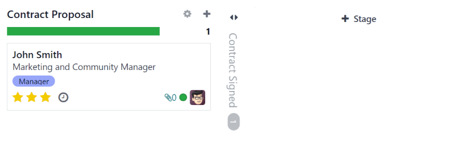 点击加号可在看板阶段中添加新列。