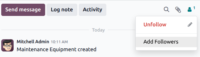 设备记录的关注者列表，带有添加关注者按钮高亮。