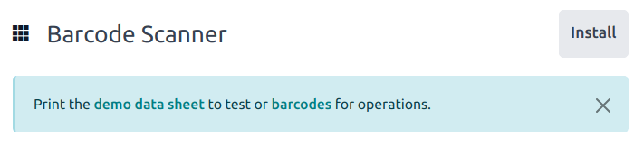 在条码应用程序主屏幕上弹出演示数据提示。