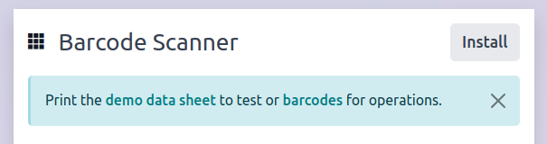 提示打印演示数据或操作条形码。