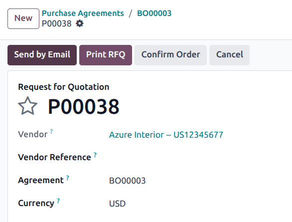 从单一采购计划中复制产品和规则的新报价单。