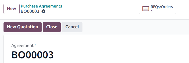 单一采购计划表中的 RFQ 和订单智能按钮。