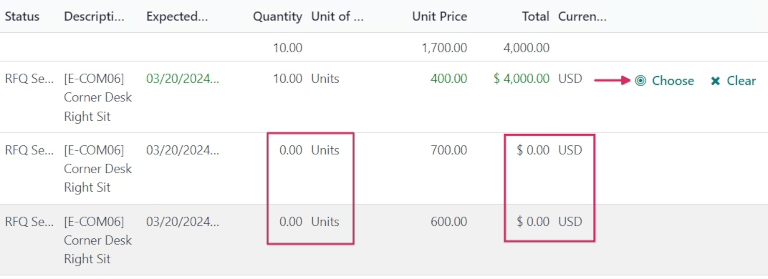 在采购应用程序概览中取消报价。
