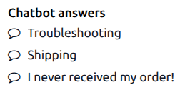 The chatbot answers section of the information panel.