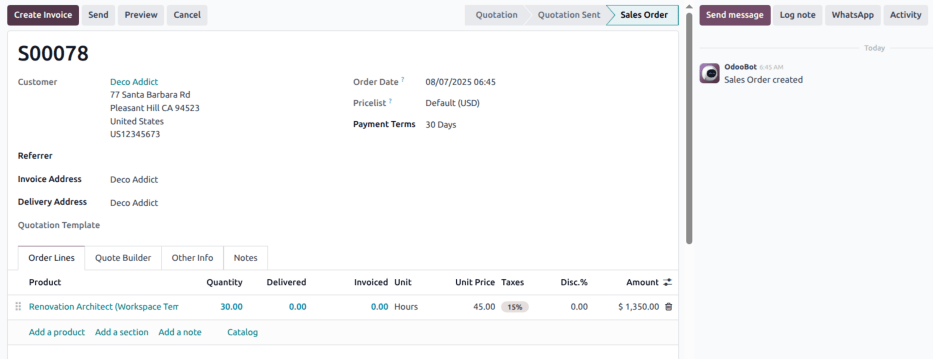 沟通栏字段中的活动按钮。