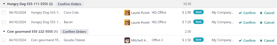 今日订单仪表板，突出显示确认订单的两种不同方式。