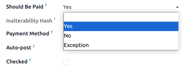 供应商账单草稿上的 “应支付” 字段状态。