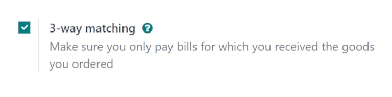 在采购应用程序设置中启用三单匹配功能。