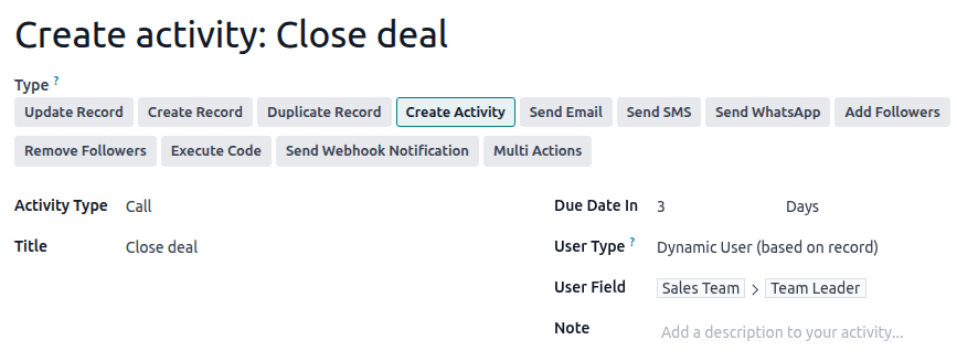 创建活动操作示例