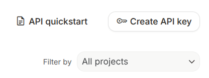 Gemini API 密钥页面。