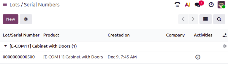 显示批次的到达日期。
