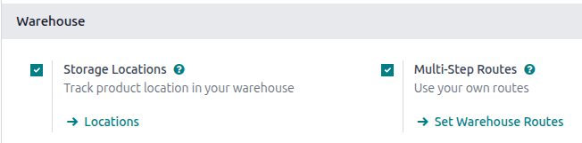 启用存储位置和多步路由以启用存储类别。