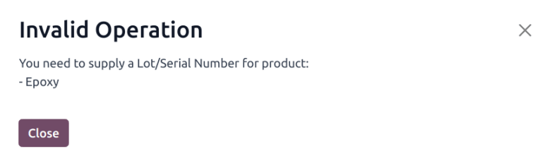 验证无批号订单时弹出用户错误信息。