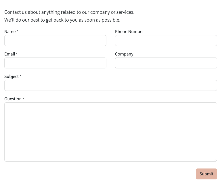 提交窗体块的示例