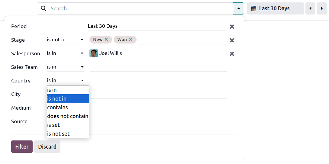 仓库日常运营仪表板上的全局筛选器